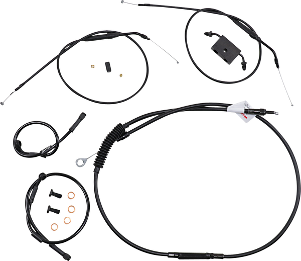 Extended Handlebar Cable And Brake Line Kit For Sportsters With Abs Black