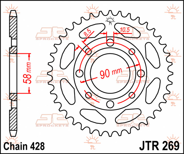 JT SPROCKETS Rear Sprocket Black -0