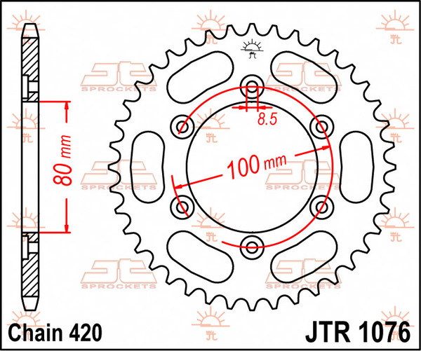 JT SPROCKETS Rear Sprocket Natural -0