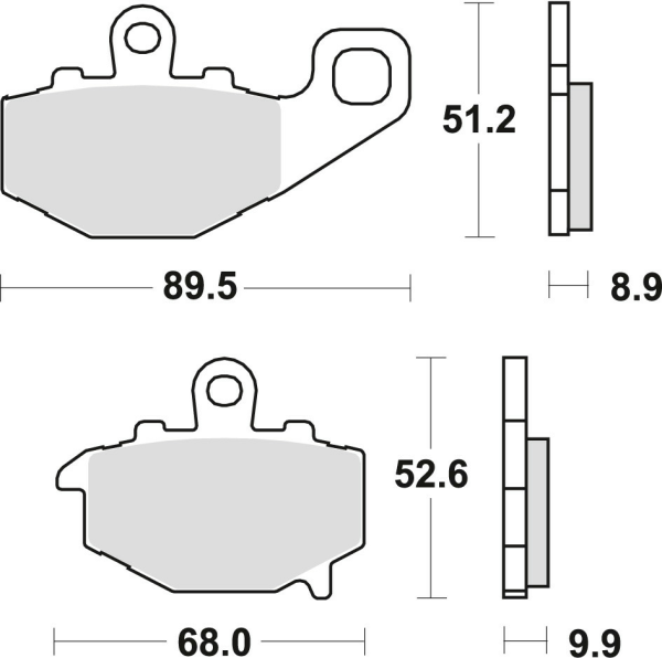 Placute frana spate TRW Sinterizate STREET KAWASAKI ZX6R 600 '94-'16/ZX6R 636 '02-'06/ER6 '06-'16/VERSYS 650 '07-'14/Z 750 '04-'06/ZX9R '94-'04/Z 1000 / SX '10 -/ZX10R '04-'09/GPZ 1100 '95-'98