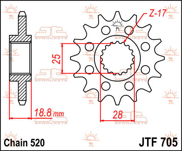 JT SPROCKETS Front Sprocket Natural -0