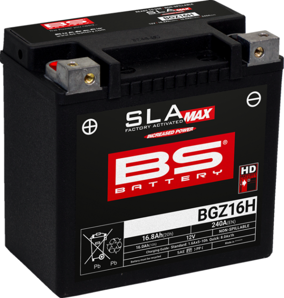 Sla Max Factory- Activated Agm Maintenance-free Battery Black 