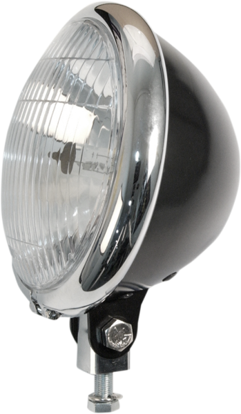 5-3/4(r) Bates-style Headlight Black, Chrome