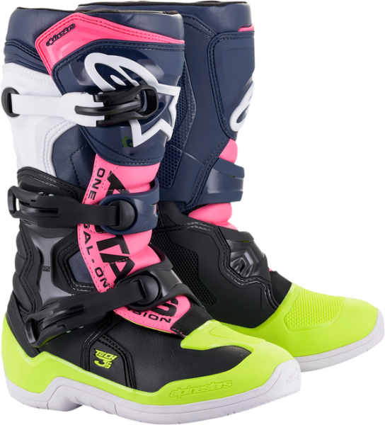 Cizme copii Alpinestars Tech 3S Black/Dark Blue/Pink Fluorescent-9