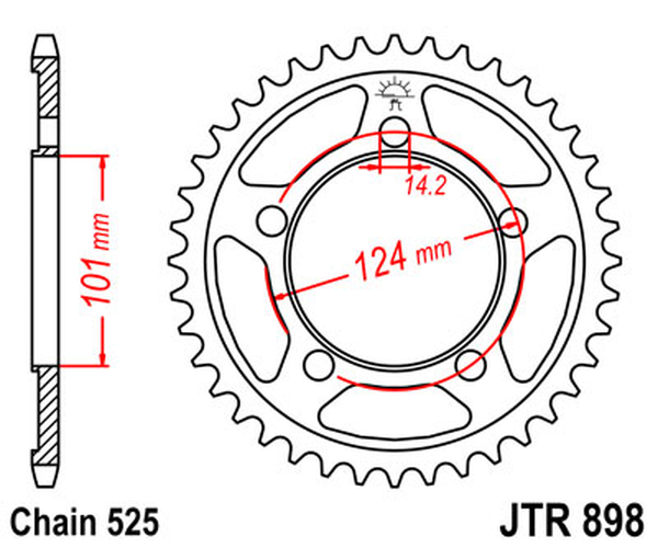 JT SPROCKETS Rear Sprocket Natural -0