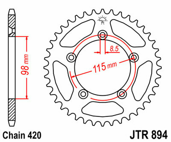 JT SPROCKETS Induction Hardened Black Zinc Finish Rear Sprocket Black, Zinc -a42030d45fed8612f6ac8cebb291be5a.webp