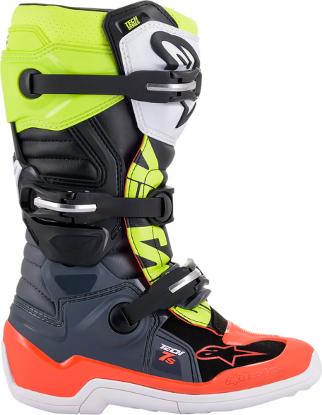 Cizme copii Alpinestars Tech 7S Black/Orange/Yellow-4