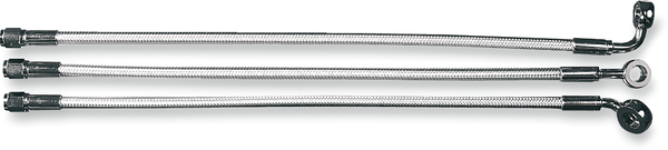 Alternate Length Designer Series Braided Non-abs Front Upper Brake Line Kit Chrome, Sterling Chromite® Ii