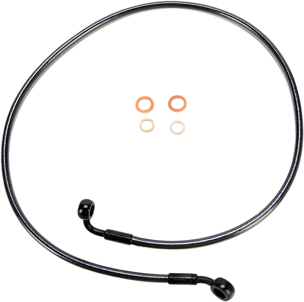 E-z Align Dot Braided Single Disc Front Brake Line Black, Black Pearl-0