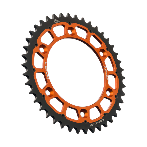 JT SPROCKETS Twinstar Steel-aluminum Hybrid Sprocket Black, Orange 