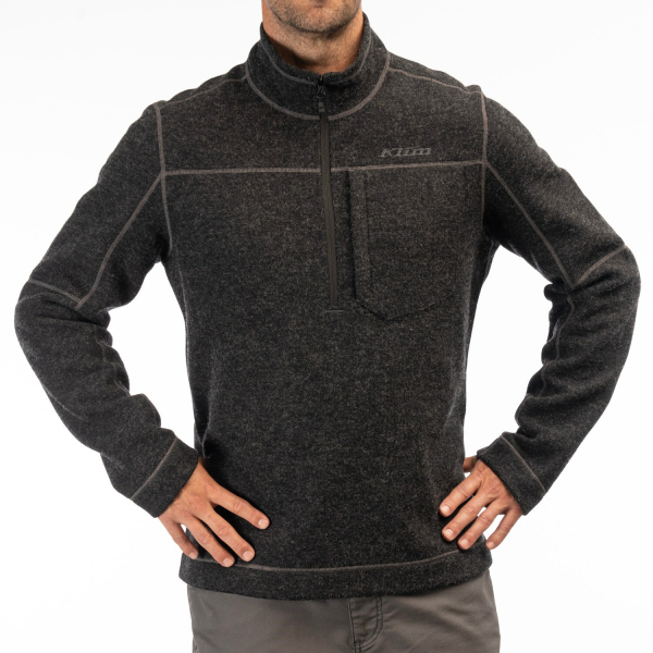 Pulover Snowmobil Klim Bighorn Canyon Wool Fleece 1/4 Zip Mid Layer Black Heather-a7b440fce7d19fa4f94f54a09cfe7439.webp