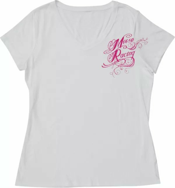 MOOSE RACING Women's Flourish Script T-shirt White -a8f08747dab8f4f6adb8228b41416e33.webp