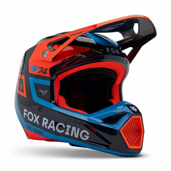 Casca Copii FOX V1 Race Spec Black/Blue/Orange-a905f76cf44417ffec93fddde8cda191.webp