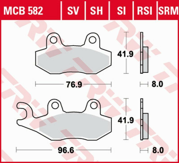 Placute frana fata TRW Sinterizate STREET KAWASAKI KLX 125 '10 -'13/ KX 125/250/500 '89 -'93/ KDX 200/250 '93 -'94/ KLX '09 -'17