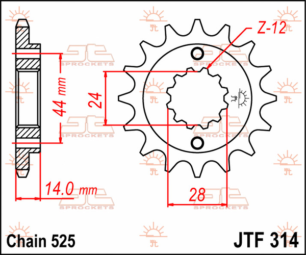 JT SPROCKETS Front Sprocket Natural -0