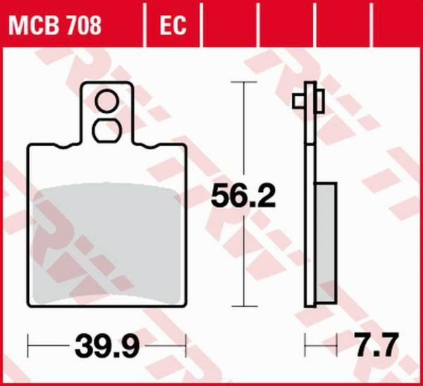 Placute frana fata TRW Organice APRILIA LEONARDO 125/150 '96 -'99/SYM JET 50 '07 -'15/CAGIVA CUCCIOLO 50 '97 -