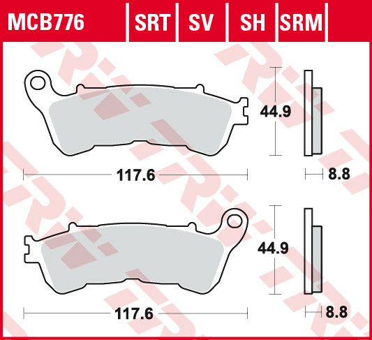 Placute frana fata TRW Sinterizate STREET HONDA CBF 500 '04-'08/ CBF 600 '04-'15/NT 700 V '06-'13/ XL 700 V '08-'13/ XL 1000 V '04-'13/SUZUKI BURGMAN 125 '07-'13