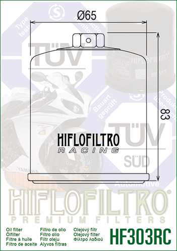 Filtru ulei HONDA CB/CBR 400-1100 Hiflofiltro HF303RC-0