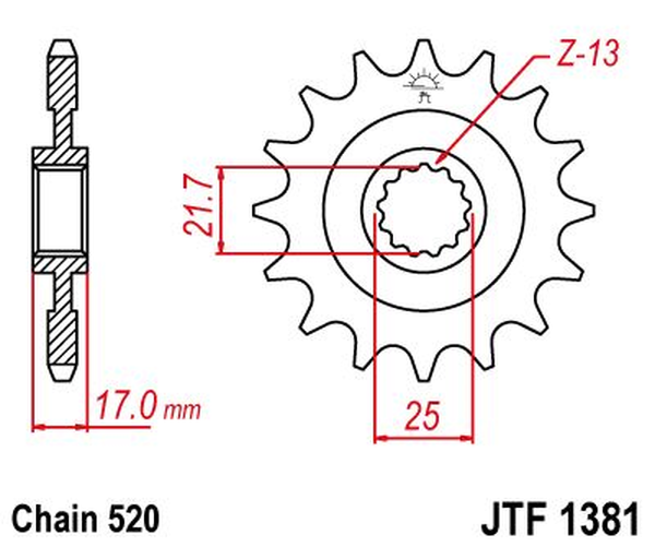 JT SPROCKETS Front Sprocket Natural -0