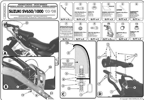 Cadru Principal Kappa SUZUKI SV 650 / S '03-'08