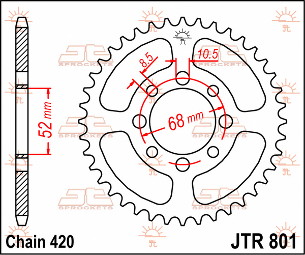 JT SPROCKETS Rear Sprocket Natural -0