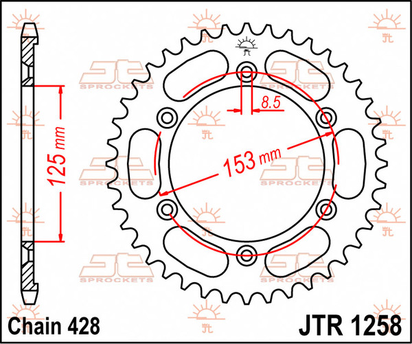 JT SPROCKETS Rear Sprocket Natural -0