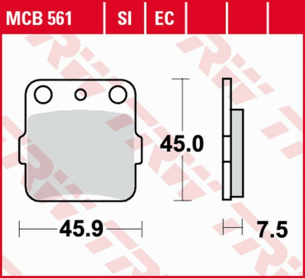 Placute frana spate TRW Organice ECO HONDA CRF 150R '07 -/TRX 400 '99 -'09/KX 80/85 '88 -/KX 100 '89 -'09/SUZUKI RM 65 '03 - ' 05/DR 800 BIG '88 -'90/YAMAHA YZ 80/85 '93 -/YFZ 450 / R '04 -