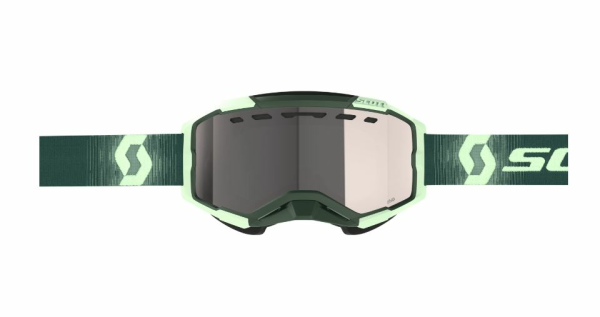 Scott Goggle Fury Snow Cross dark green/mint green / enhancer silver chrome-0