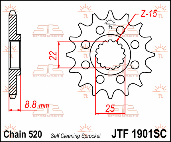 JT SPROCKETS Mx Self-cleaning, Lightweight Front Sprocket Natural -0