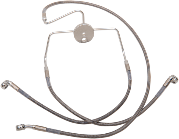 Extended Length Stainless Steel Brake Line Kit Silver, Clear-coated