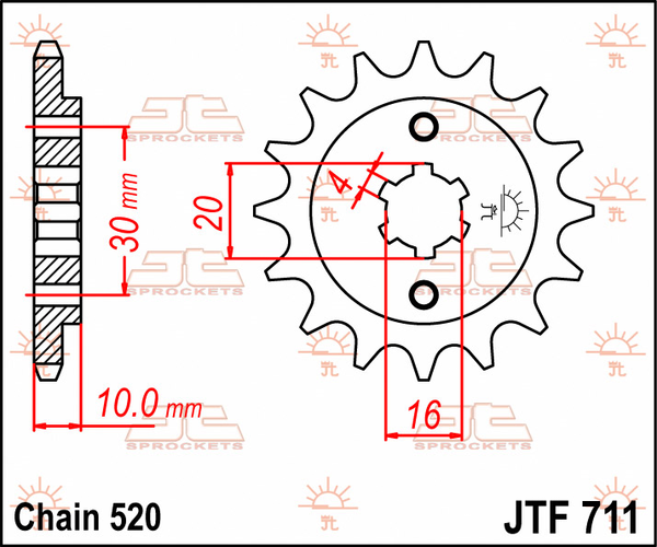 JT SPROCKETS Front Sprocket Natural -0