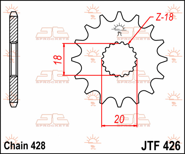 JT SPROCKETS Front Sprocket Natural -0