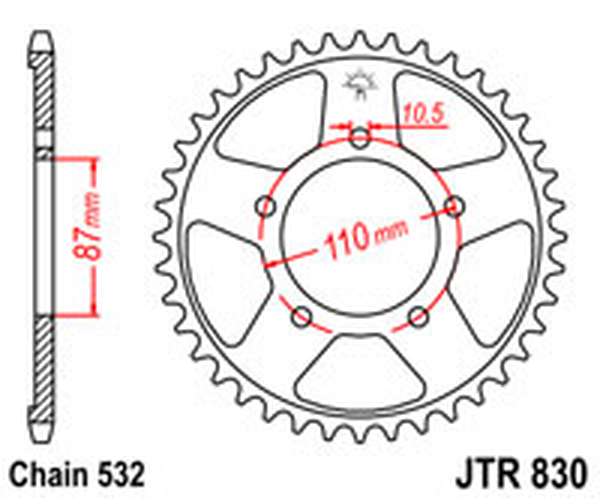 JT SPROCKETS Rear Sprocket Natural -0