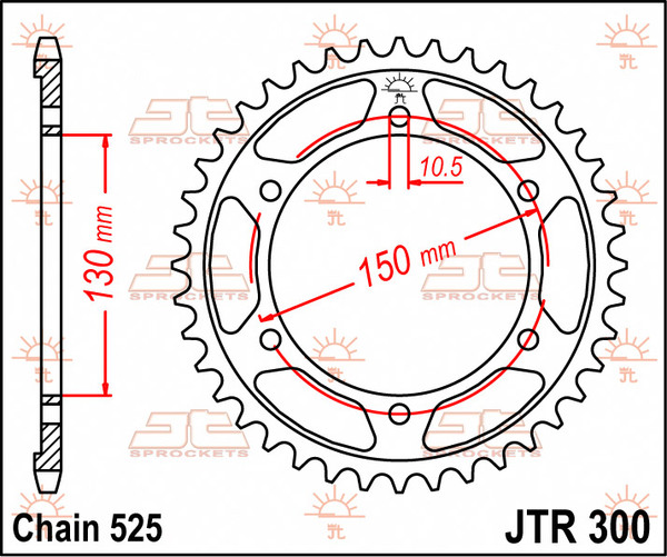 JT SPROCKETS Rear Sprocket Natural -0