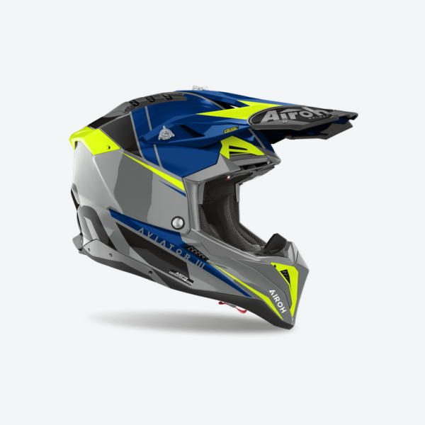 Casca Enduro Airoh Aviator 3 Push Blue Gloss-1