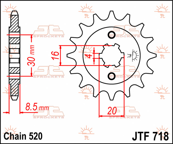 JT SPROCKETS Front Sprocket Natural -0