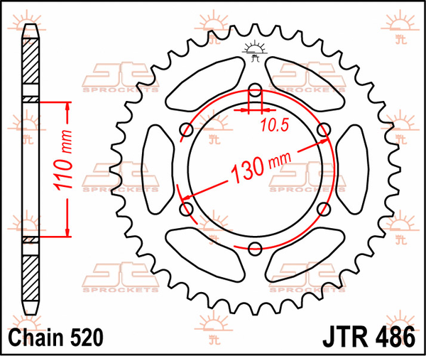 JT SPROCKETS Rear Sprocket Black -0