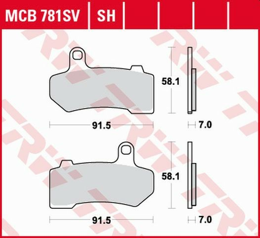 Placute frana spate TRW Sinterizate STREET HARLEY-DAVIDSON 1130/1250/1584/1690/1750/1800/1870/1923 '06-'21