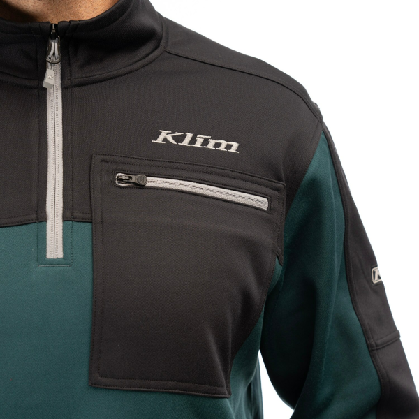 Pulover Klim Glacier 1/4 Zip Mid Layer Black-10