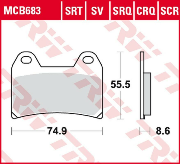 Placute frana fata TRW Carbon RACING APRILIA RS 250 '97 -/RSV 1000 MILE / R '98 -'00/ DUCATI 748/800/900/916/996 '97 -'03/ KTM SMC 625/660