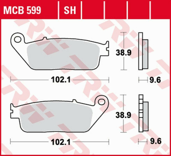 Placute frana spate TRW Sinterizate STREET HONDA DN-01 700 '08 -'11/VFR 750 '88 -'97/ GL 1500 F6C VALKYRIE '97 -'03/TRIUMPH TIGER 900 '99 -'01/ADVENTURER 900 '96 -'01