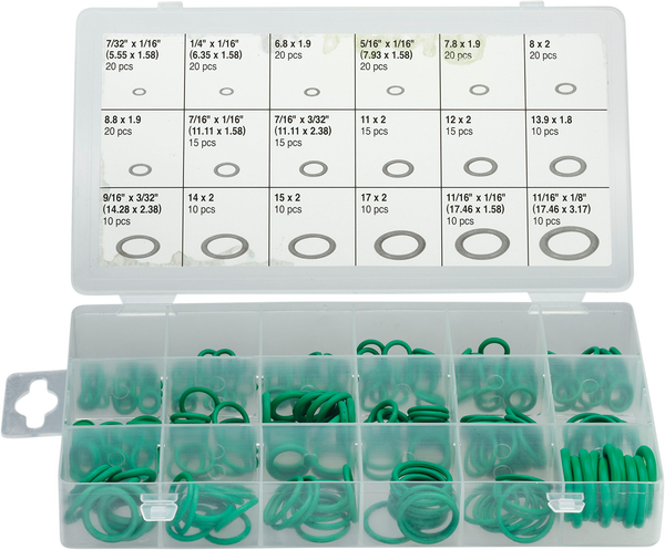 MOOSE RACING Universal Metric And Sae 270-piece O-ring Assortment Green 