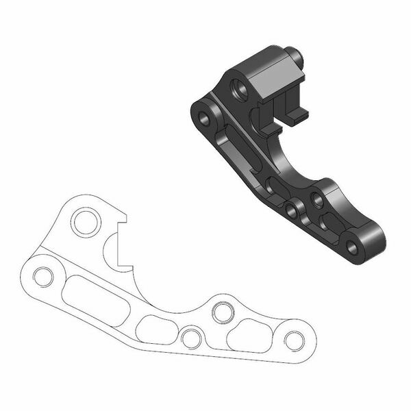 Relocation Bracket For Oem Caliper Black