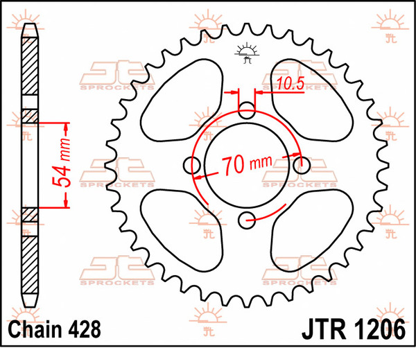 JT SPROCKETS Rear Sprocket Natural -0