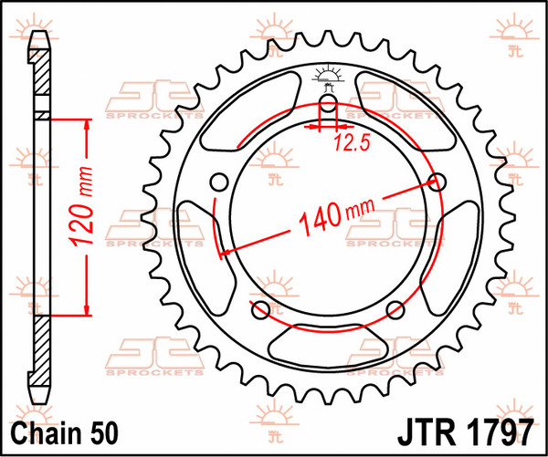 JT SPROCKETS Rear Sprocket Natural -0