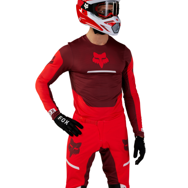 Tricou Moto Fox Flexair Optical Rosu Fluo-1