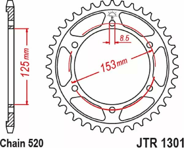 JT SPROCKETS Rear Sprocket 