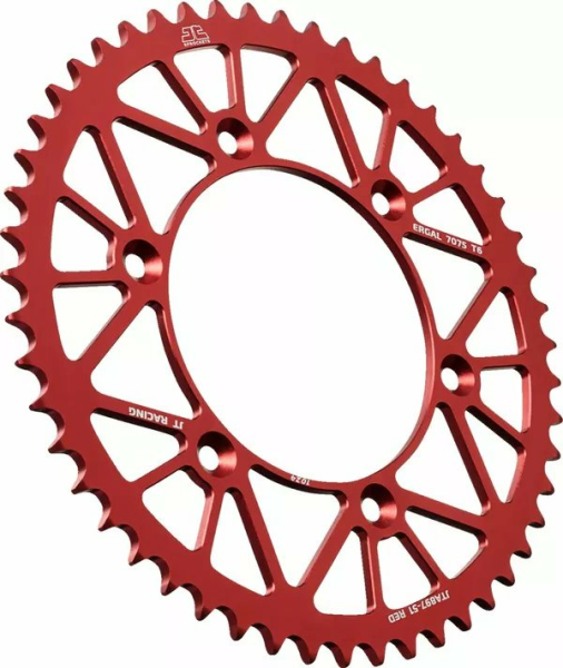 JT SPROCKETS Aluminum Rear Sprockets Red 