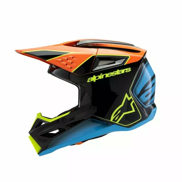 Alpinestars Youth S-m3 Fray Helmet Black, Blue, Orange, Yellow -4