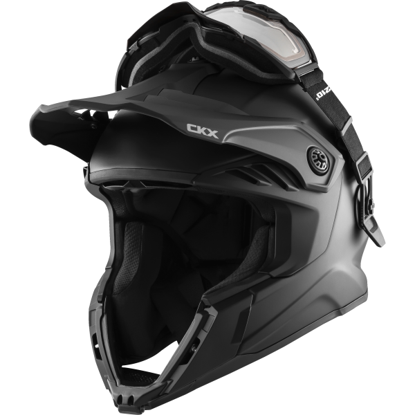 CKX Helmet + Goggles with electric lens TITAN Airflow Matt black XS-0